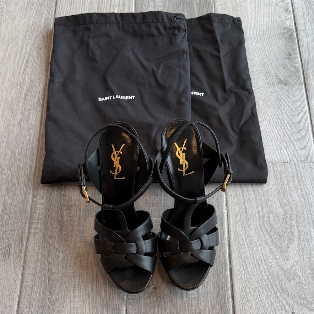 Saint Laurent Black Leather Heels